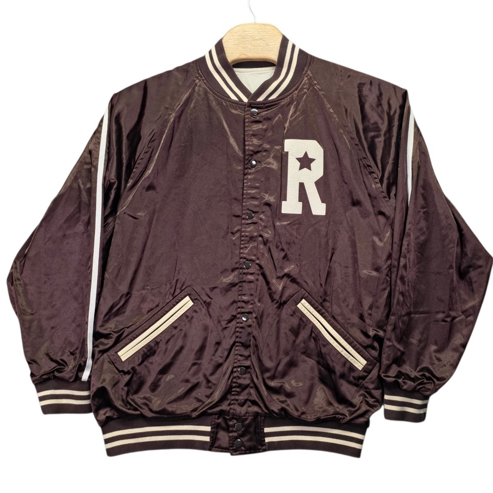 Stall &‎ Dean Rucker Vintage Jacket Mens 3XL Reversible Satin Varsity Brown 1946